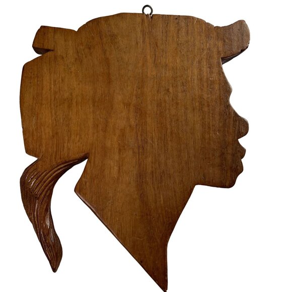 Vintage Pair Hand Carved Wood Aztec Mayan Warrior Mexican Folk Art u  Wall Hangi - Picture 7 of 11